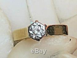 Estate Vintage 18k Gold Diamond Ring Engagement Wedding Signed Ias