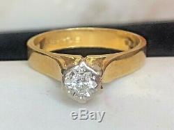 Estate Vintage 18k Gold Diamond Ring Engagement Wedding Signed Ias