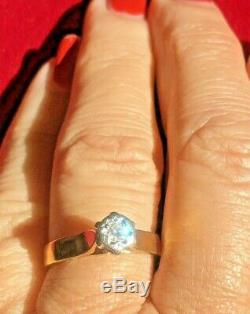 Estate Vintage 18k Gold Diamond Ring Engagement Wedding Signed Ias