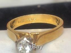 Estate Vintage 18k Gold Diamond Ring Engagement Wedding Signed Ias