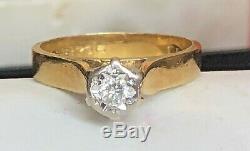 Estate Vintage 18k Gold Diamond Ring Engagement Wedding Signed Ias