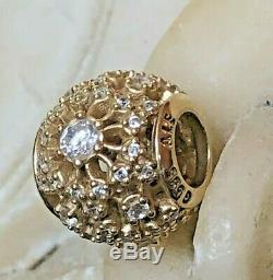 Estate Vintage Designer Signed Pandora Charm 14k Gold With Cubic Zirconia