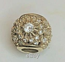 Estate Vintage Designer Signed Pandora Charm 14k Gold With Cubic Zirconia