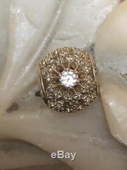 Estate Vintage Designer Signed Pandora Charm 14k Gold With Cubic Zirconia