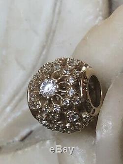 Estate Vintage Designer Signed Pandora Charm 14k Gold With Cubic Zirconia