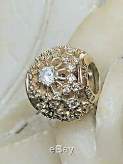 Estate Vintage Designer Signed Pandora Charm 14k Gold With Cubic Zirconia