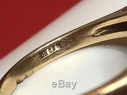 Estate Vintage Designer Signed Venite 14k Gold Ring Smokey Quartz Heart Italy