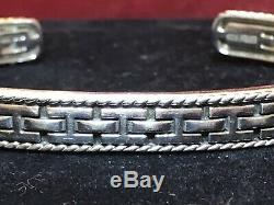 Estate Vintage Sterling Silver Cuff Bracelet Designer Signed Effy