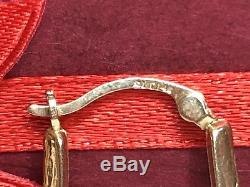 Estate Vintage Yellow 14k Gold Square Hoop Earrings Designer Signed Slg
