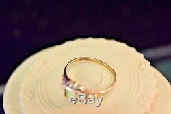 Estate vintage 10k rose gold peridot ring signed esemco sz 4 1/2