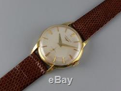 Excellent 6x signed vintage 1957 LONGINES 18K solid gold mechanical watch