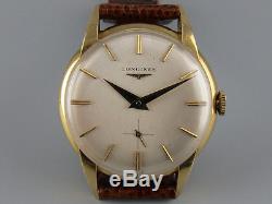 Excellent 6x signed vintage 1957 LONGINES 18K solid gold mechanical watch
