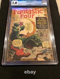 FANTASTIC FOUR #1 CGC 1.0 SIGNED BY JACK KIRBY! JSA LOA! SILVER AGE VTG Auto