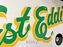 FAST EDDIE'S POOL HALL BILLARD Hand Painted Vintage Advertising Sign Game Room