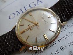 FULLY SIGNED Vintage 1960's Men's 14k G/F Omega Seamaster Automatic Watch Runs
