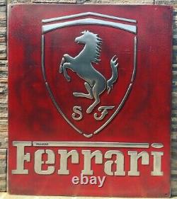 Ferrari Garage vintage Metal Sign (handmade)