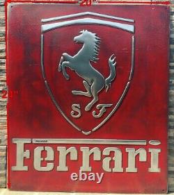 Ferrari Garage vintage Metal Sign (handmade)