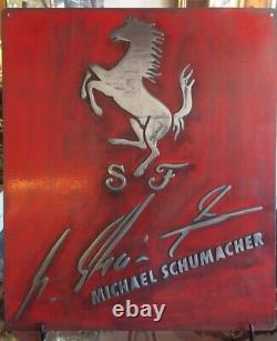 Ferrari Vintage-Style Cast Metal Wall Sign Handmade Garage Decor 24x20