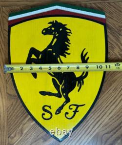 Ferrari wooden hand painted sign vintage 16X11