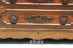 Fine Victorian Rosewood and Walnut Ohio Signed Marble Top Chest Dresser Ca. 1870
