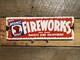 Fireworks Factory Vintage Porcelain Sign Carnival Manufacturer Holiday Gas & Oil