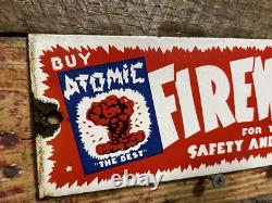 Fireworks Factory Vintage Porcelain Sign Carnival Manufacturer Holiday Gas & Oil