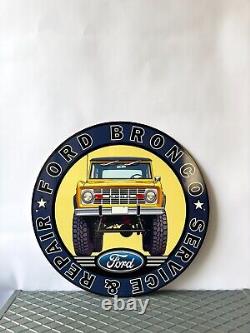 Ford Bronco Sign BRONCO SERVICE & REPAIR AUTO SIGN VINTAGE- 19.7 (50cm)
