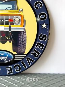 Ford Bronco Sign BRONCO SERVICE & REPAIR AUTO SIGN VINTAGE- 19.7 (50cm)