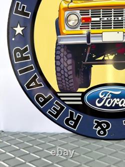 Ford Bronco Sign BRONCO SERVICE & REPAIR AUTO SIGN VINTAGE- 19.7 (50cm)