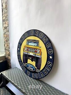 Ford Bronco Sign BRONCO SERVICE & REPAIR AUTO SIGN VINTAGE- 19.7 (50cm)