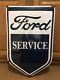 Ford Service Vintage Porcelain Sign Coupe Motor Oil Gasoline Pump Gas Tire