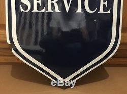 Ford Service Vintage Porcelain Sign Coupe Motor Oil Gasoline Pump Gas Tire