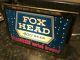 Fox Head 400 Vintage Beer Sign Light Up Reverse On Glass Rog