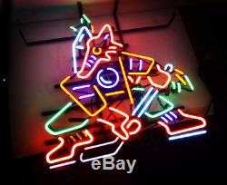Fox Hockey Vintage Bistro Man Cave Beer Bar Pub Neon Sign Light Sports Team