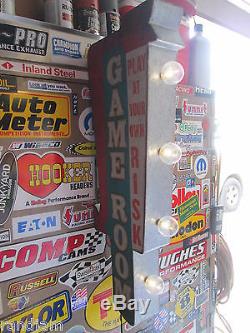 Game Room Arcade Game Metal Cool Sign Vintage Look Video Pinball Coin Amusement