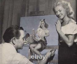 GIL ELVGREN ORIGINAL PAINTING Pin-Up GETTING POSTED FAN MAIL PinUp VINTAGE 40s