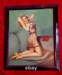 GIL ELVGREN ORIGINAL PAINTING Pin-Up GETTING POSTED FAN MAIL PinUp VINTAGE 40s