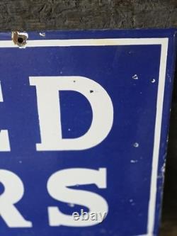 Giant Vintage 1950's Chevrolet Double-sided Porcelain Sign 30 X 20