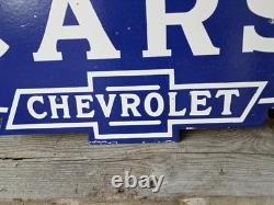 Giant Vintage 1950's Chevrolet Double-sided Porcelain Sign 30 X 20