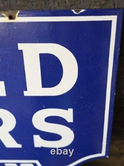 Giant Vintage 1950's Chevrolet Double-sided Porcelain Sign 30 X 20