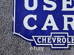 Giant Vintage 1950's Chevrolet Double-sided Porcelain Sign 30 X 20