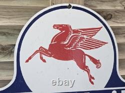 Giant Vintage Mobiloil Pegasus Porcelain Gas Station Sign 24x 22