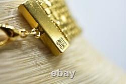 Givenchy Signed Statement Choker Necklace Chainmail Mesh Gold Vintage Runway Bn6
