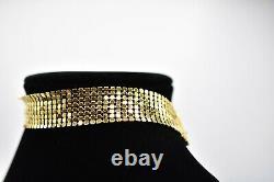 Givenchy Signed Statement Choker Necklace Chainmail Mesh Gold Vintage Runway Bn6