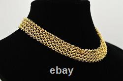 Givenchy Signed Statement Collar Necklace Linked Mesh Gold Vintage Runway Bin4