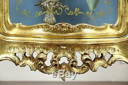 Gold Leaf Baroque Curved Glass Vintage Curio China Display Cabinet, Signed Italy