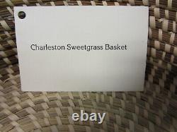 Gullah Sweetgrass & Pine Needle Basket withLid-Signed-Charleston S. Carolina VTG