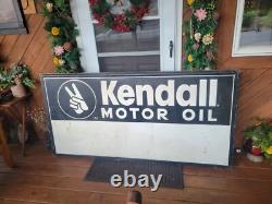 HUGE Vintage Kendall Motor Oil Sign Snedeker Oil Lewistown PA 72 x 36