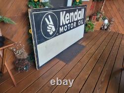 HUGE Vintage Kendall Motor Oil Sign Snedeker Oil Lewistown PA 72 x 36