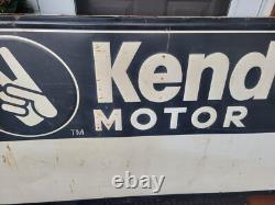 HUGE Vintage Kendall Motor Oil Sign Snedeker Oil Lewistown PA 72 x 36